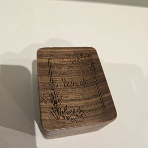 Engraved Wooden Ring Box